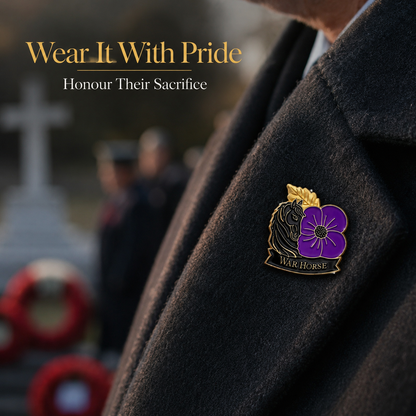 💜 War Horse Purple Poppy Remembrance Brooch – A Lasting Tribute to Service & Sacrifice