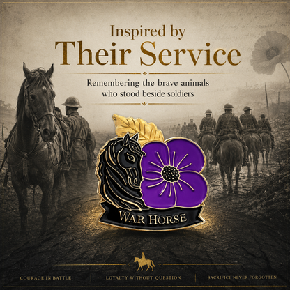 💜 War Horse Purple Poppy Remembrance Brooch – A Lasting Tribute to Service & Sacrifice