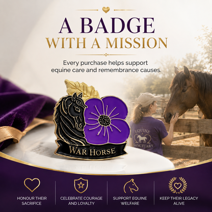 💜 War Horse Purple Poppy Remembrance Brooch – A Lasting Tribute to Service & Sacrifice