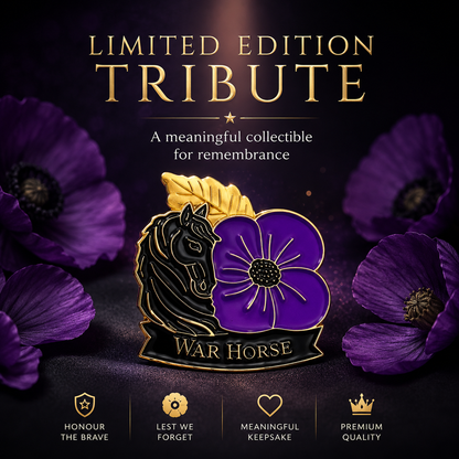 💜 War Horse Purple Poppy Remembrance Brooch – A Lasting Tribute to Service & Sacrifice