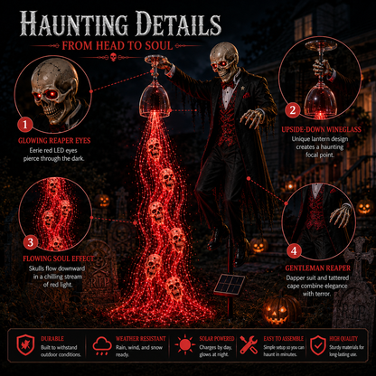 🔥Last day with huge discounts!💀Solar Reaper Soul Stream Halloween Garden Light