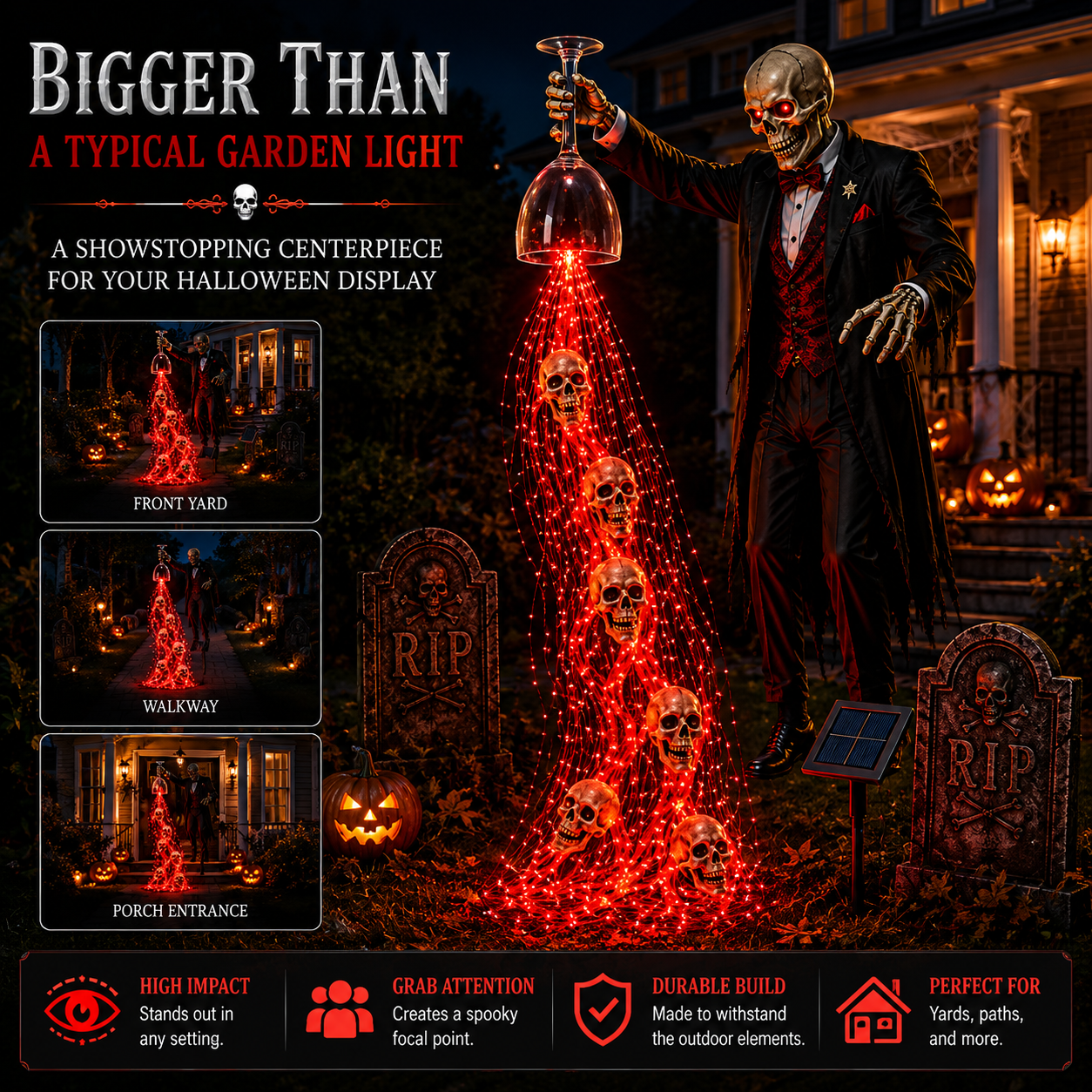 🔥Last day with huge discounts!💀Solar Reaper Soul Stream Halloween Garden Light