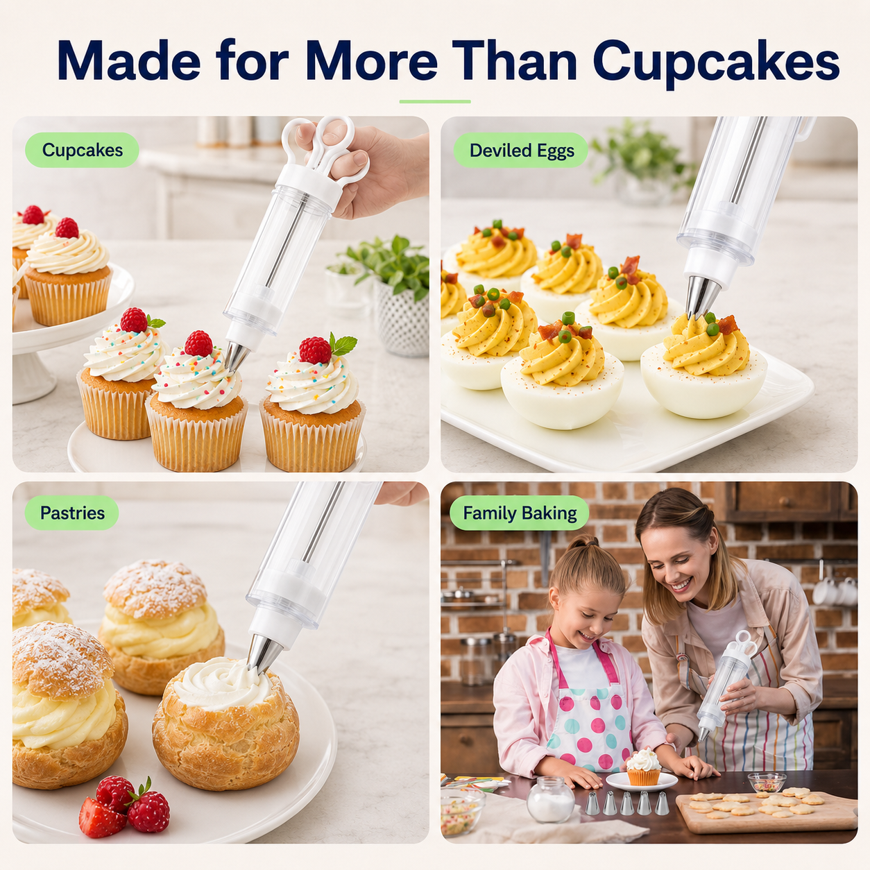 🔥Hot Sale - 50% OFF🔥Stainless Steel Cake Decorating Gun Kit – 6 Icing Nozzles & Pastry Piping Set for Cakes, Cupcakes & Desserts