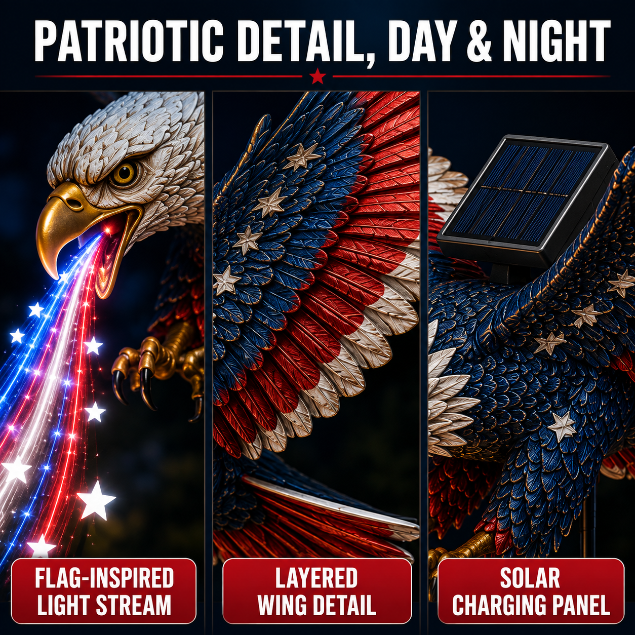 Freedom Eagle Solar Garden Light