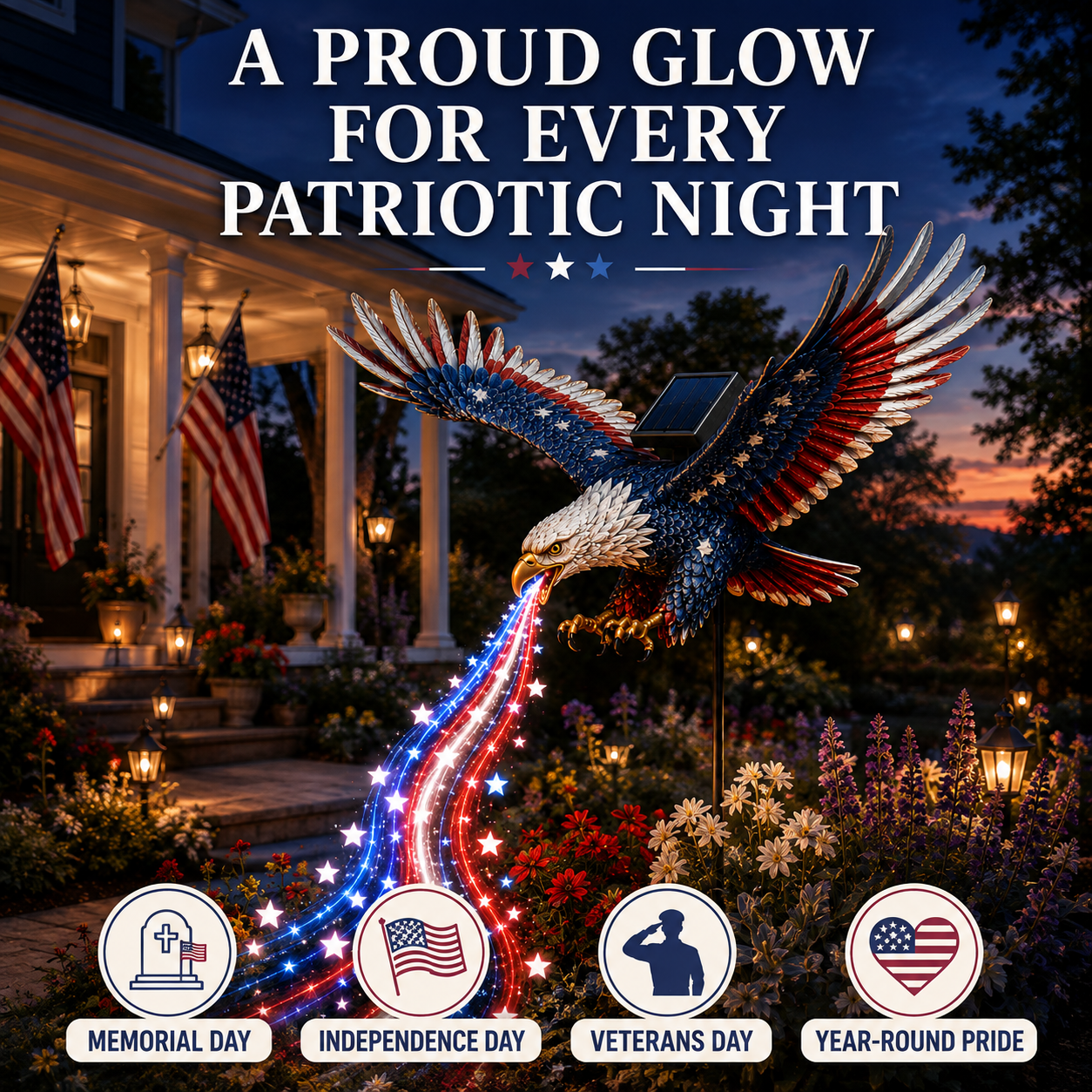 Freedom Eagle Solar Garden Light