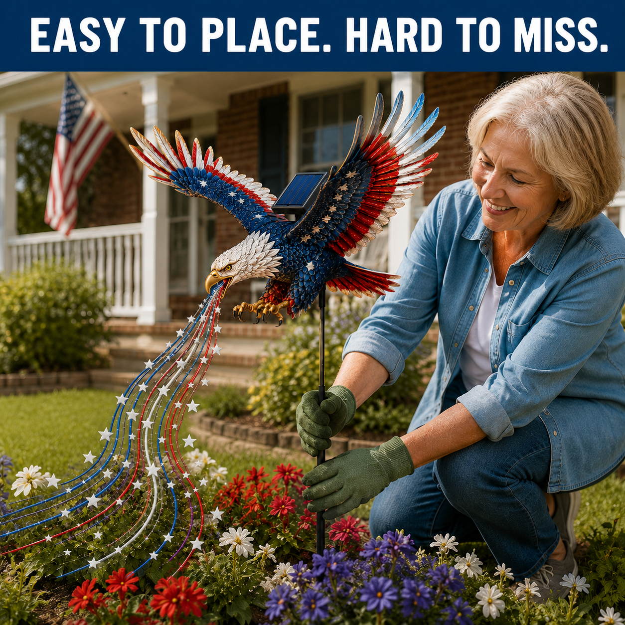 Freedom Eagle Solar Garden Light