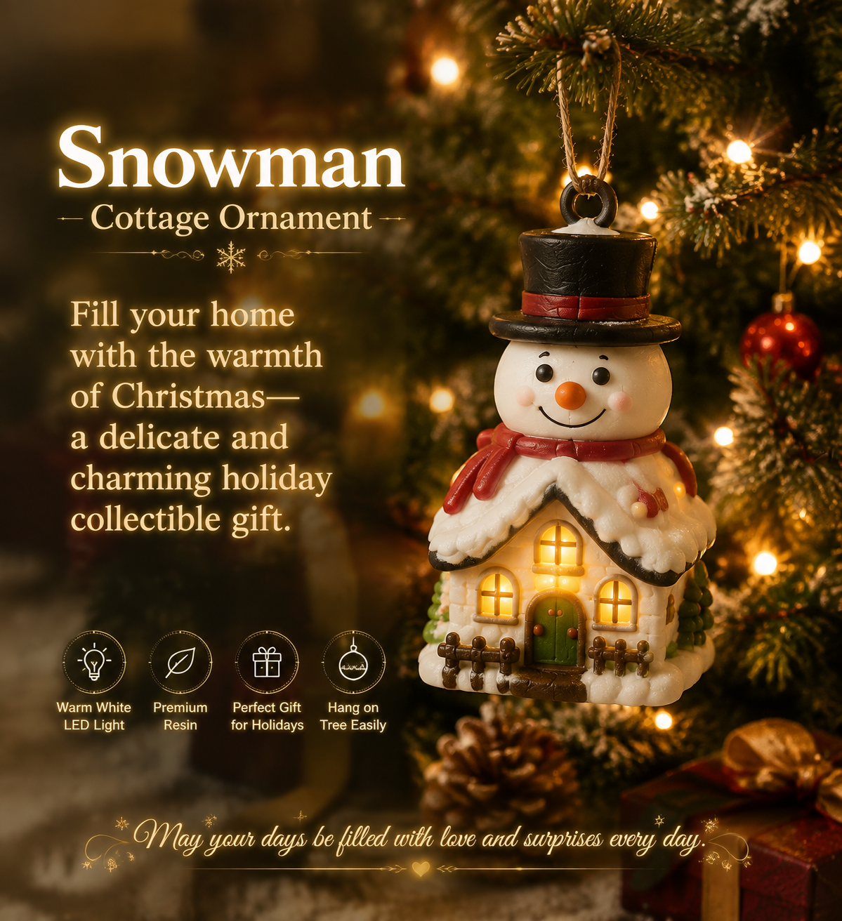 🔥Hot Sale - 50% OFF🔥🎄 Mini Christmas Village™ Light-Up Resin Ornament Collection