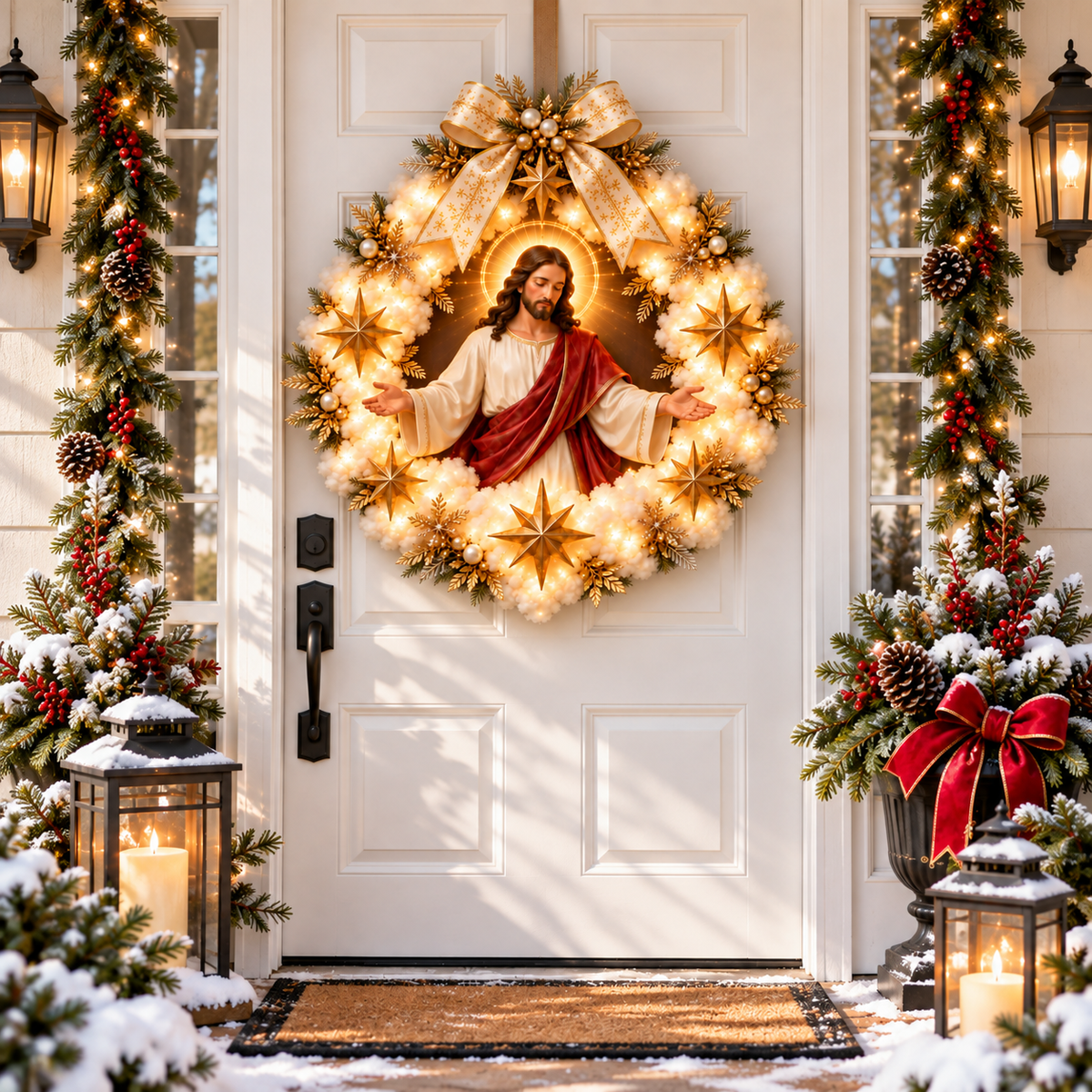🎄 Christmas Hot Sale - 50% OFF✝️Sacred Christmas Blessing Wreath Collection™-A Sacred Glow for the Heart of Your Home