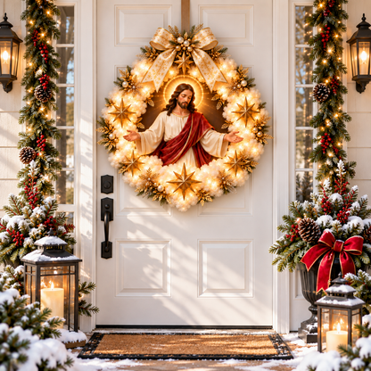 🎄 Christmas Hot Sale - 50% OFF✝️Sacred Christmas Blessing Wreath Collection™-A Sacred Glow for the Heart of Your Home