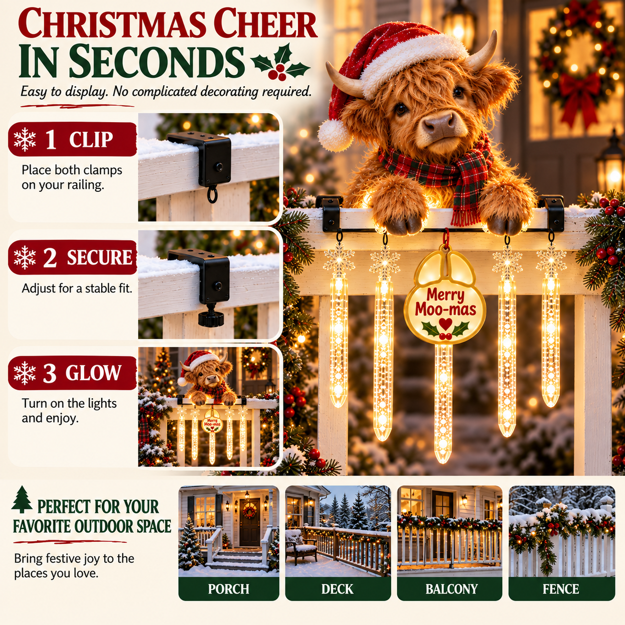 Christmas animal railing decoration display example