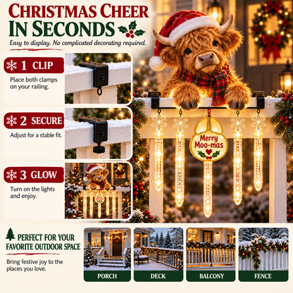 🎄 Christmas Sale – 50% OFF ✨ Merry Porch Glow Collection – Lighted Animal & Cardinal Railing Decor
