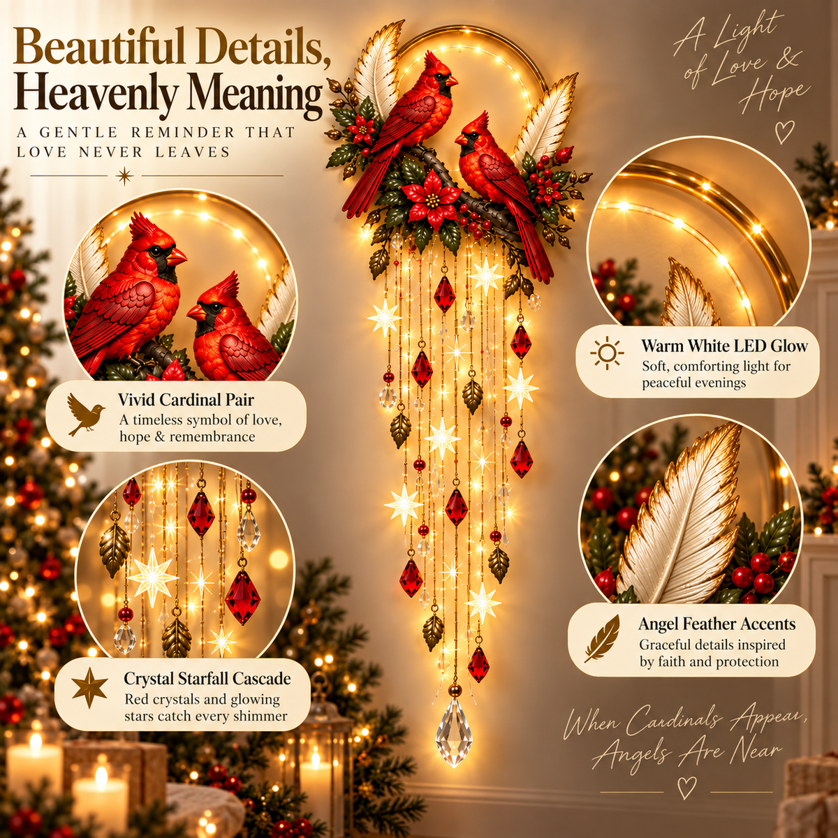 ✨🐦 Heavenly Cardinal Remembrance Light™ – A Gentle Glow of Love, Memory & Comfort