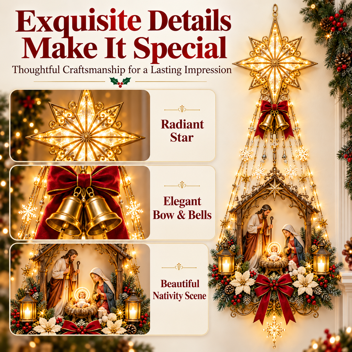 ✨ 49% OFF – Star of Bethlehem Nativity Wall Light – Bring the Heart of Christmas Home🎄