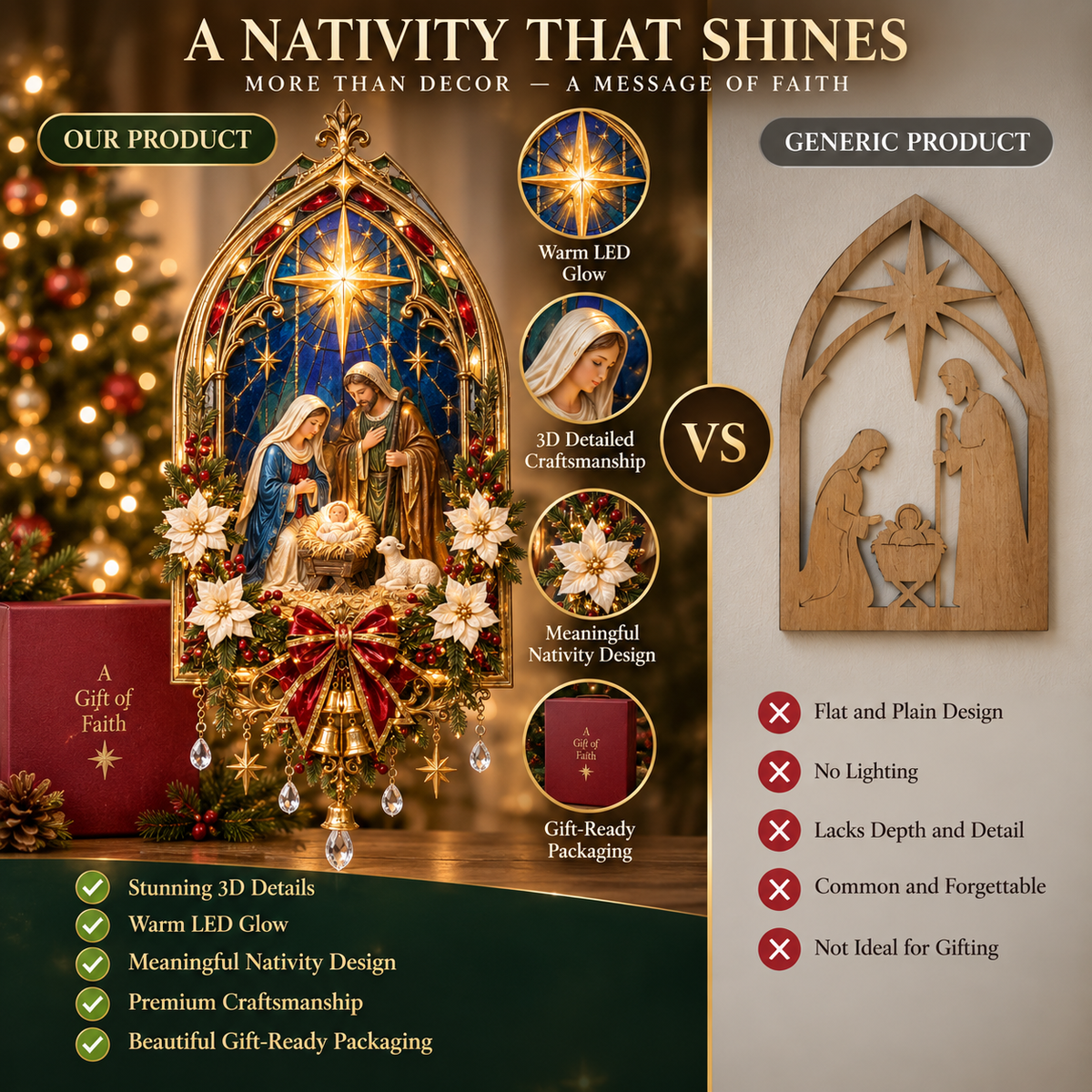 🎄 Christmas Hot Sale – 49% OFF ✨ Sacred Bethlehem Window Nativity Light™ – Bring the Holy Night Home