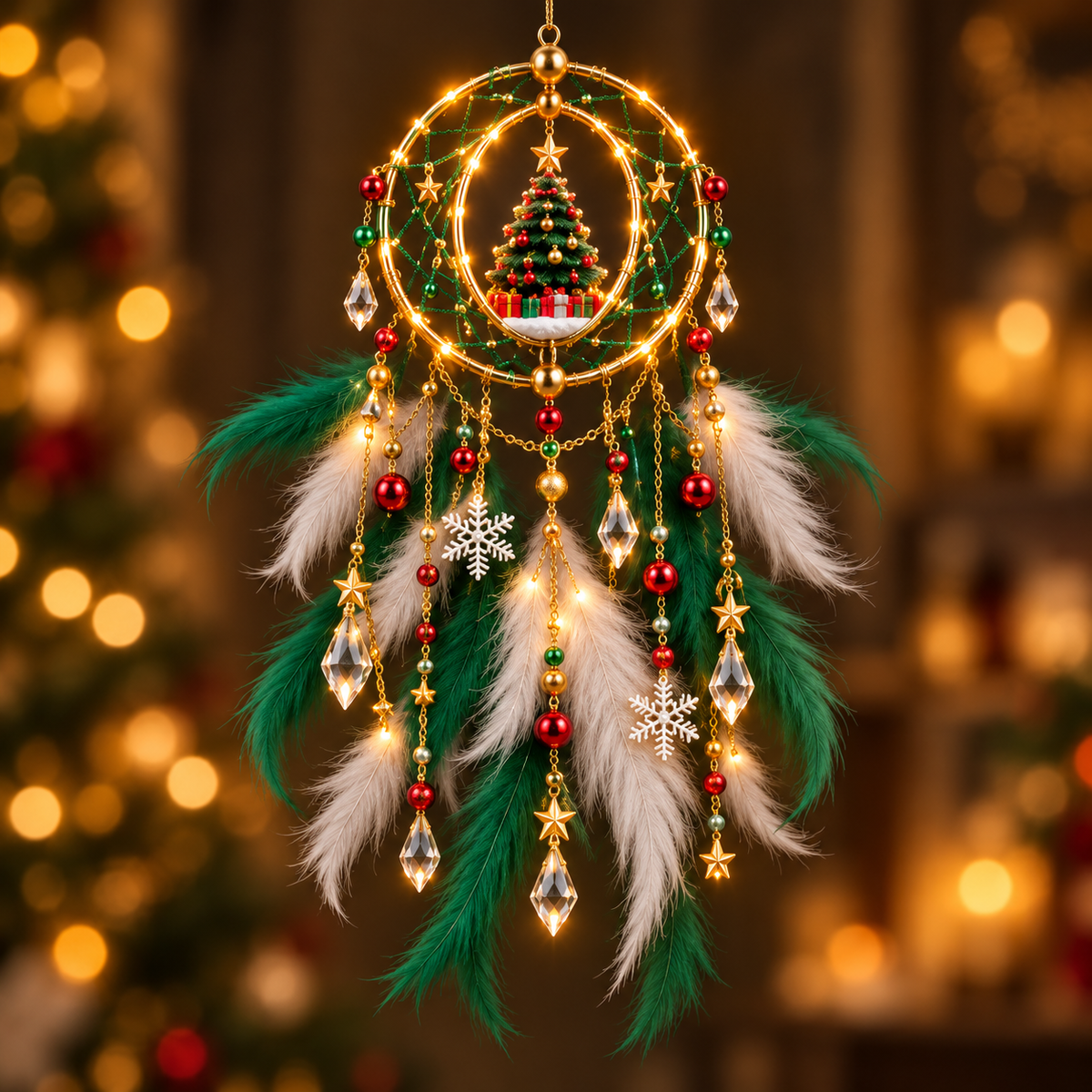 ✨️Christmas Dreamcatcher  Décor — A Small Token of Warmth, Protection & Holiday Blessings