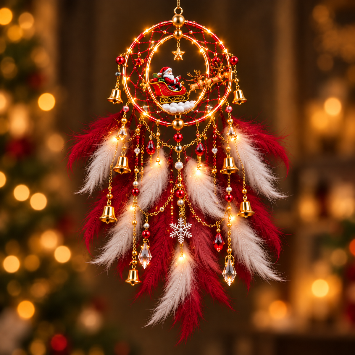✨️Christmas Dreamcatcher  Décor — A Small Token of Warmth, Protection & Holiday Blessings