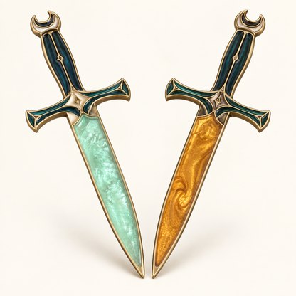 🌙 Moonveil Athame™ – Fantasy Ritual Display Dagger with Crescent Moon Design