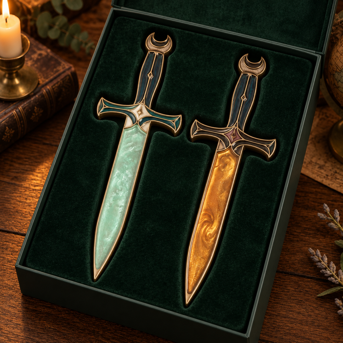 🌙 Moonveil Athame™ – Fantasy Ritual Display Dagger with Crescent Moon Design