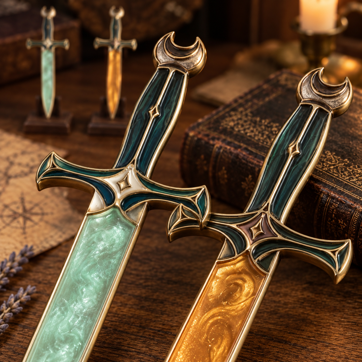 🌙 Moonveil Athame™ – Fantasy Ritual Display Dagger with Crescent Moon Design