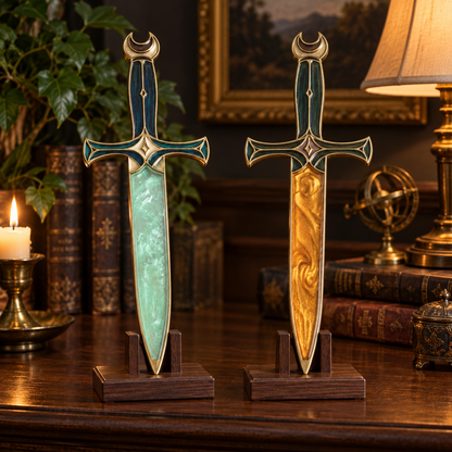 🌙 Moonveil Athame™ – Fantasy Ritual Display Dagger with Crescent Moon Design