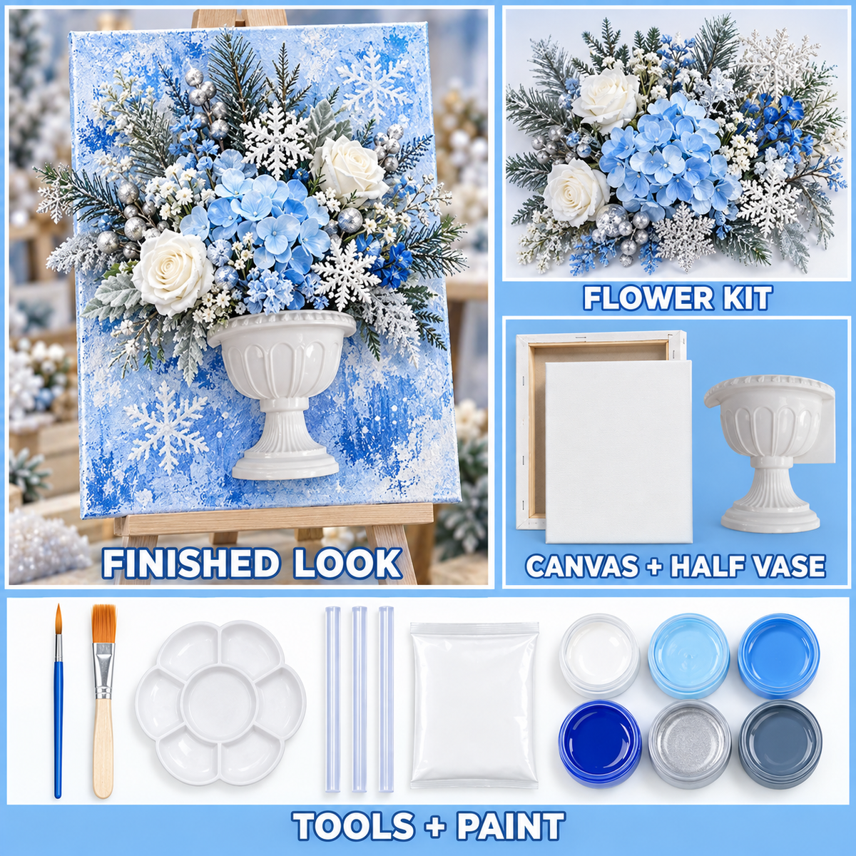 🎄 Christmas DIY Preserved Floral Canvas Kit™ – Create a Holiday Memory by Hand