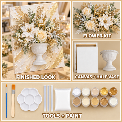 🎄 Christmas DIY Preserved Floral Canvas Kit™ – Create a Holiday Memory by Hand