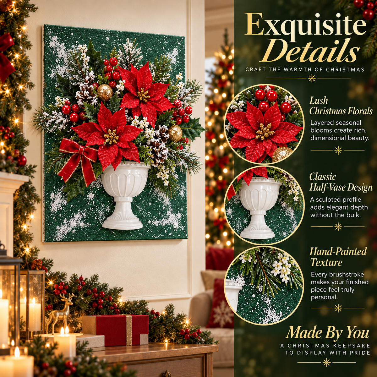 🎄 Christmas DIY Preserved Floral Canvas Kit™ – Create a Holiday Memory by Hand