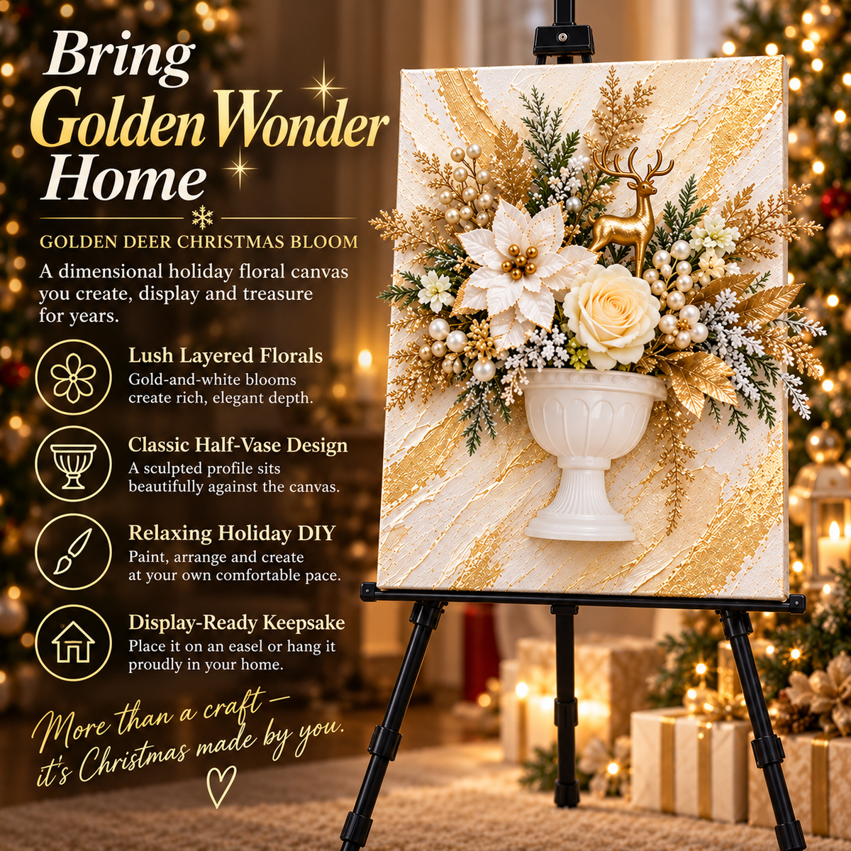 🎄 Christmas DIY Preserved Floral Canvas Kit™ – Create a Holiday Memory by Hand