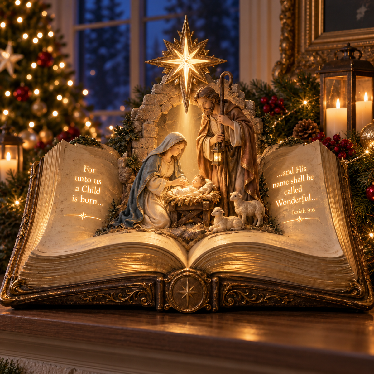 🎄 Christmas Hot Sale – 50% OFF ✨ Sacred Scripture Nativity Book Light™ – Open the Story of Christmas