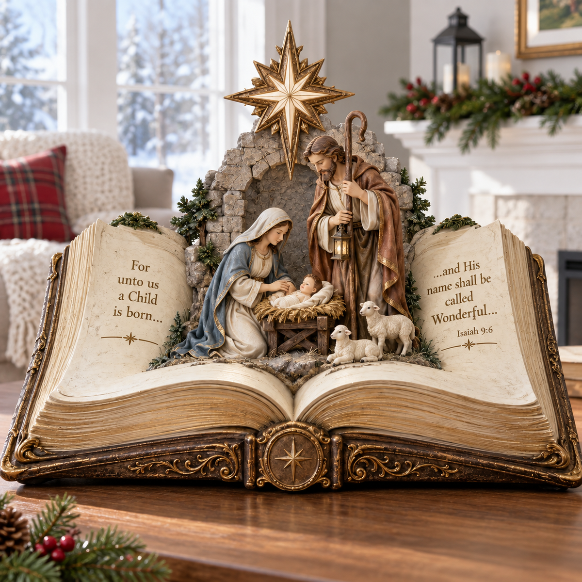 🎄 Christmas Hot Sale – 50% OFF ✨ Sacred Scripture Nativity Book Light™ – Open the Story of Christmas