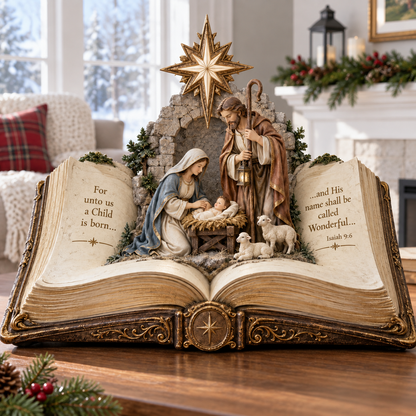 🎄 Christmas Hot Sale – 50% OFF ✨ Sacred Scripture Nativity Book Light™ – Open the Story of Christmas