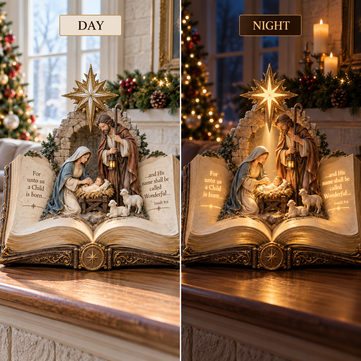 🎄 Christmas Hot Sale – 50% OFF ✨ Sacred Scripture Nativity Book Light™ – Open the Story of Christmas