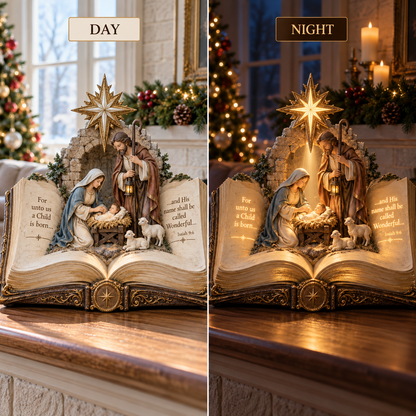 🎄 Christmas Hot Sale – 50% OFF ✨ Sacred Scripture Nativity Book Light™ – Open the Story of Christmas