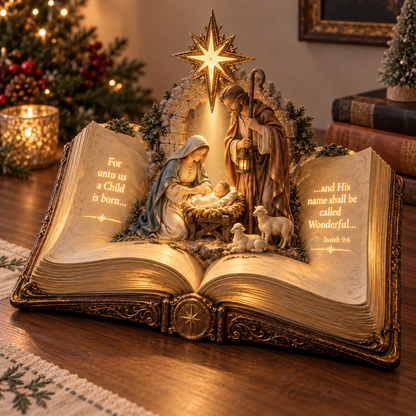 🎄 Christmas Hot Sale – 50% OFF ✨ Sacred Scripture Nativity Book Light™ – Open the Story of Christmas
