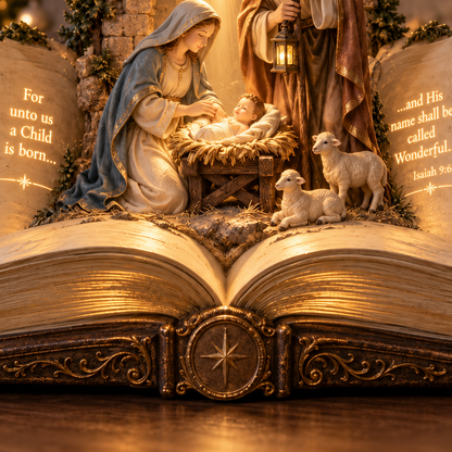 🎄 Christmas Hot Sale – 50% OFF ✨ Sacred Scripture Nativity Book Light™ – Open the Story of Christmas