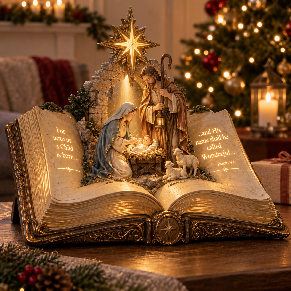 🎄 Christmas Hot Sale – 50% OFF ✨ Sacred Scripture Nativity Book Light™ – Open the Story of Christmas