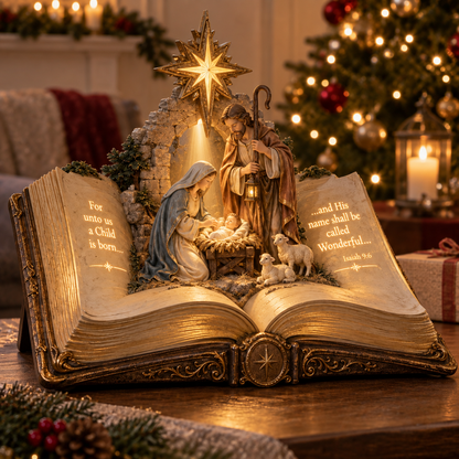🎄 Christmas Hot Sale – 50% OFF ✨ Sacred Scripture Nativity Book Light™ – Open the Story of Christmas