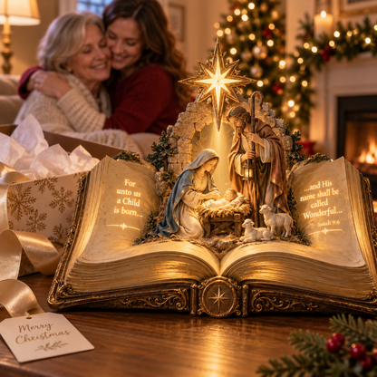 🎄 Christmas Hot Sale – 50% OFF ✨ Sacred Scripture Nativity Book Light™ – Open the Story of Christmas