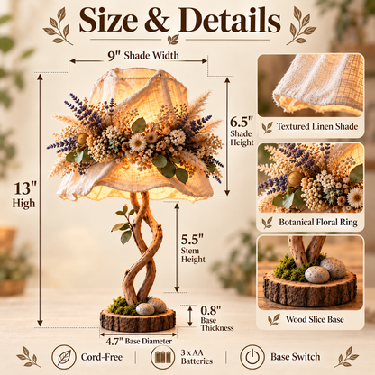 🎄 Christmas Hot Sale-49% OFF🌿 Botanical Woodland Table Lamp✨ Warm Glow & Nature-Inspired Decor