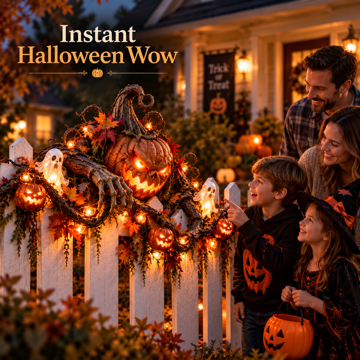 🎃 Halloween Hot Sale – Haunted Fence Crawlers™ Collection – 4 Glowing Characters That Bring Your Fence to Life