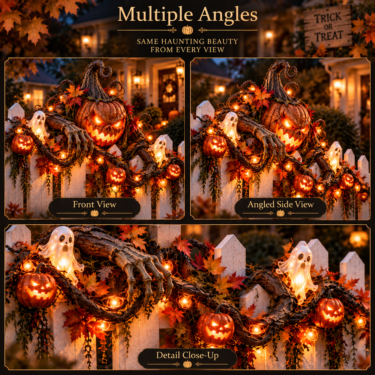 🎃 Halloween Hot Sale – Haunted Fence Crawlers™ Collection – 4 Glowing Characters That Bring Your Fence to Life