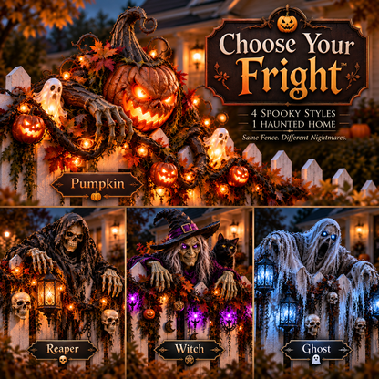 🎃 Halloween Hot Sale – Haunted Fence Crawlers™ Collection – 4 Glowing Characters That Bring Your Fence to Life