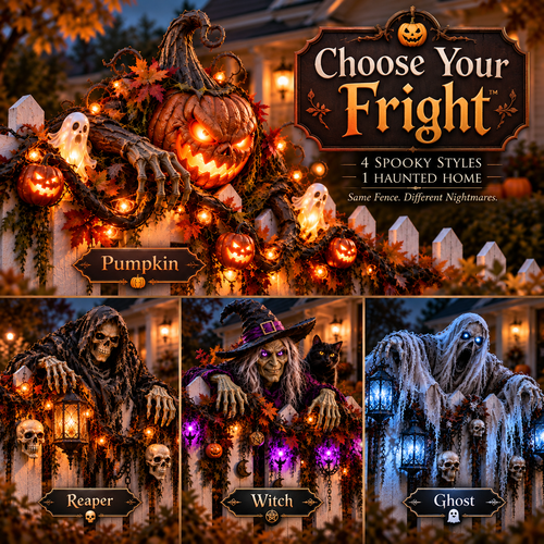 🎃 Halloween Hot Sale – Haunted Fence Crawlers™ Collection – 4 Glowing Characters That Bring Your Fence to Life