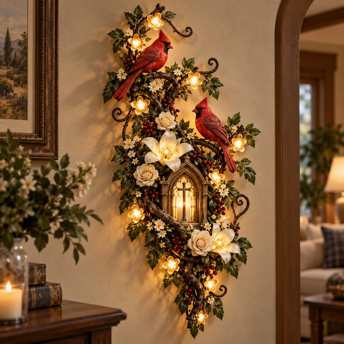 🙏✨ Blessed Mother Lighted Wall Décor | Virgin Mary 3D Religious Wall Art with Warm Ambient Glow