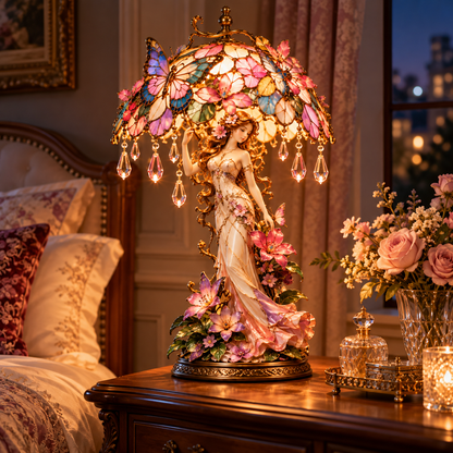 🔥Hot Sale - 🦋✨ Enchanted Butterfly Garden Lady Lamp – Illuminated Floral Sculpture 🌸💡