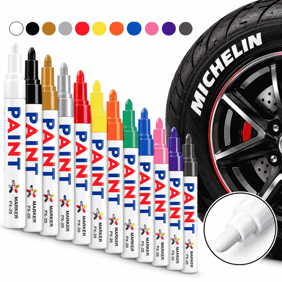 🚗 TireRevive™ Premium Tire Paint Marker – Refresh Faded Lettering & Customize Your Tires in Minutes