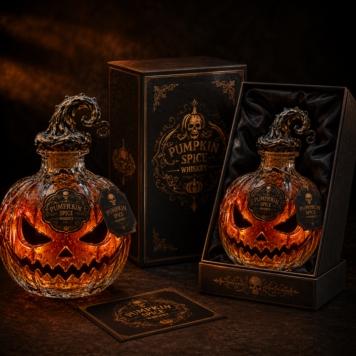 Pumpkin Spice Jack-O-Lantern Whiskey Decanter