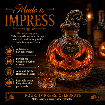 🎃 Pumpkin Spice Jack-O’-Lantern Whiskey Decanter
