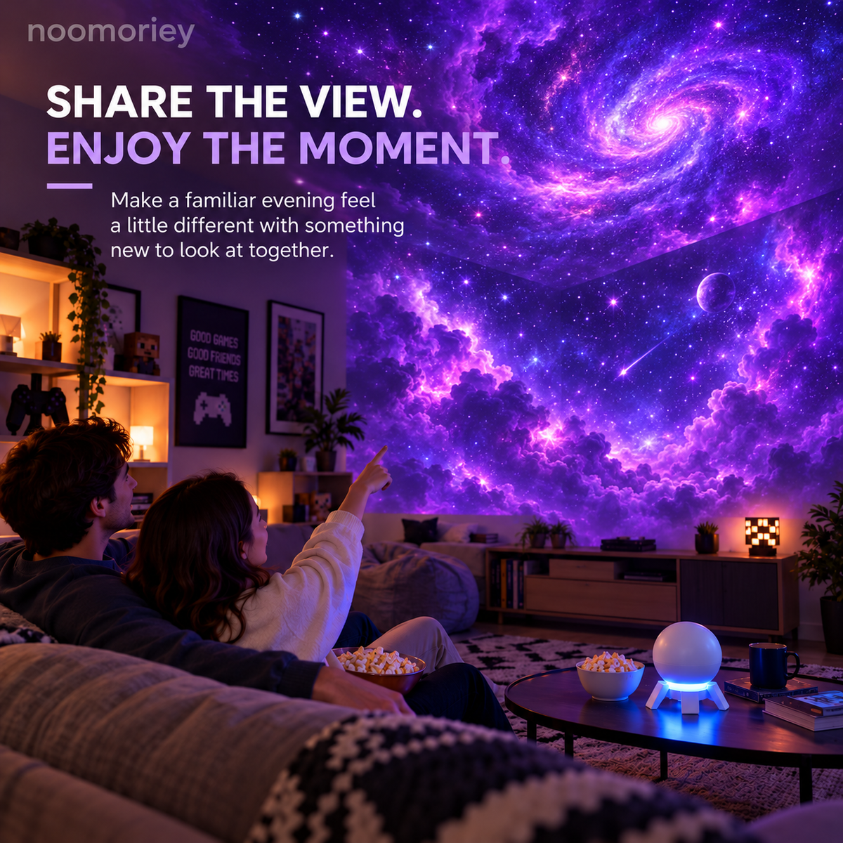 🎮 Pixel Fantasy Scene Projector – Ambient Decor for Gaming Rooms