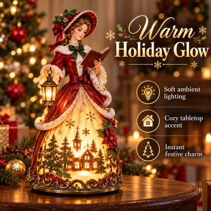 🎄 Victorian Christmas Caroler Lady Lamp™ – Lighted Holiday Tabletop Decor